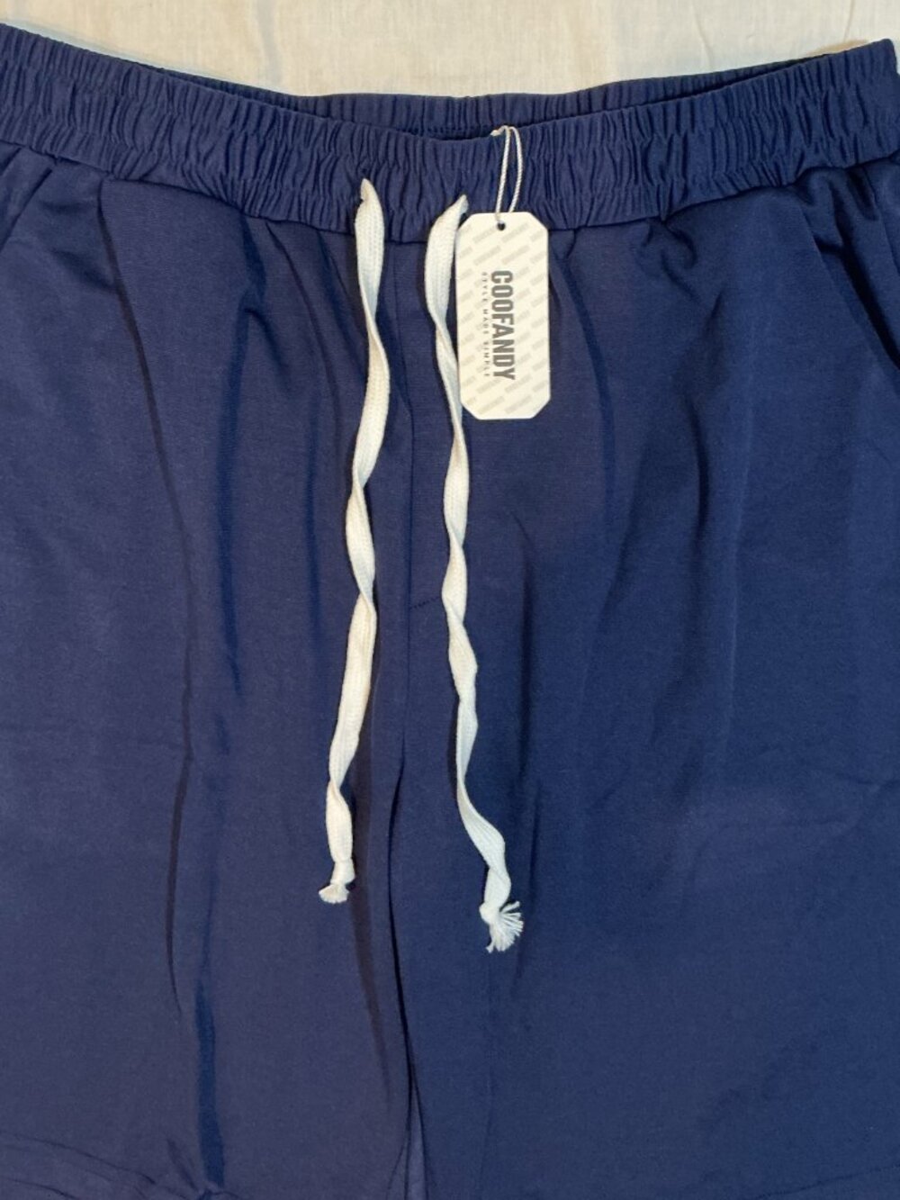 Coofandy/Lounge Shorts/Mens L/Navy Blue Drawstring Athleisure Casual Comfort Gym - Picture 3 of 6